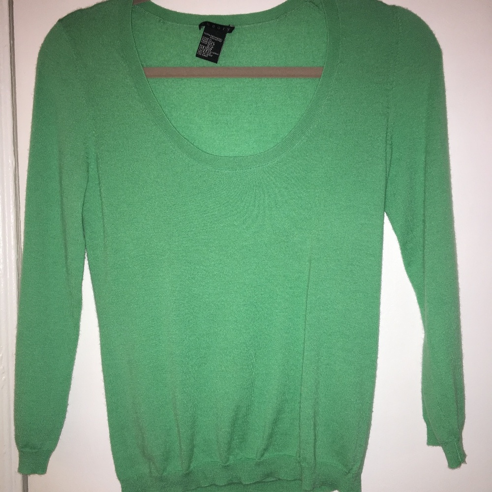 Theory Green Cashmere Sweater